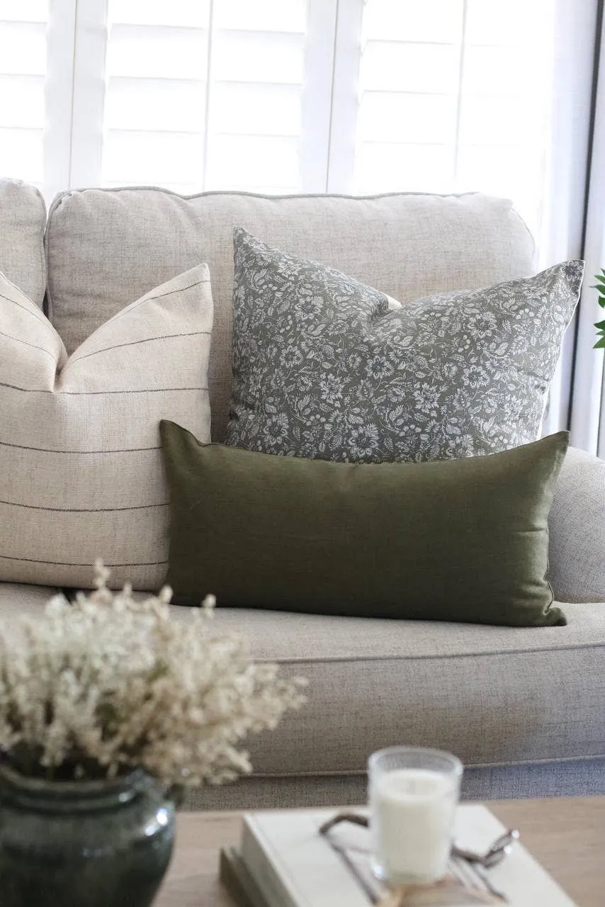 Neutral Striped Pillow Cover, Natural Throw Pillow | Evans: 20x20
