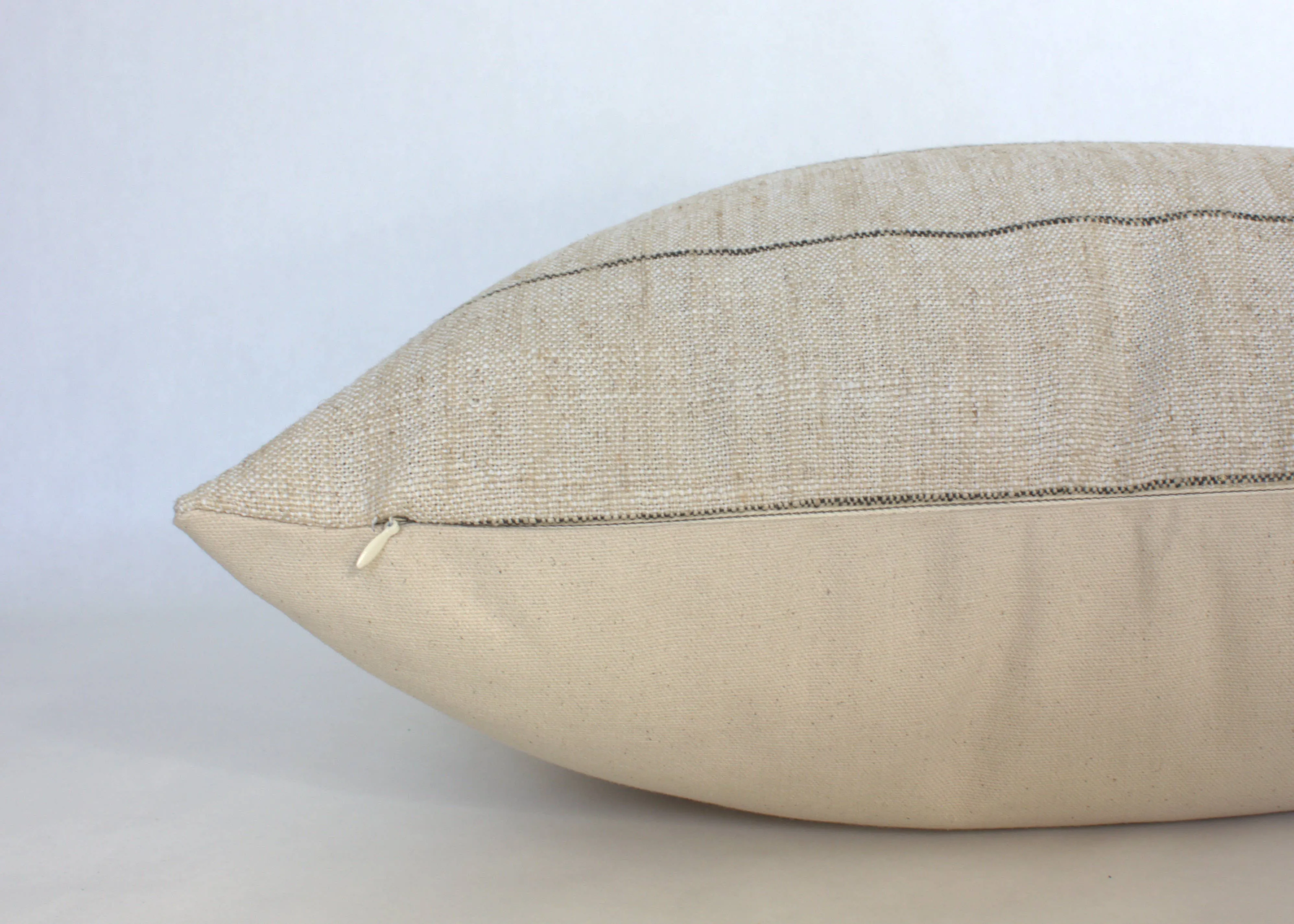 Neutral Striped Pillow Cover, Natural Throw Pillow | Evans: 22x22