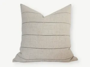 Neutral Striped Pillow Cover, Natural Throw Pillow | Evans: 22x22