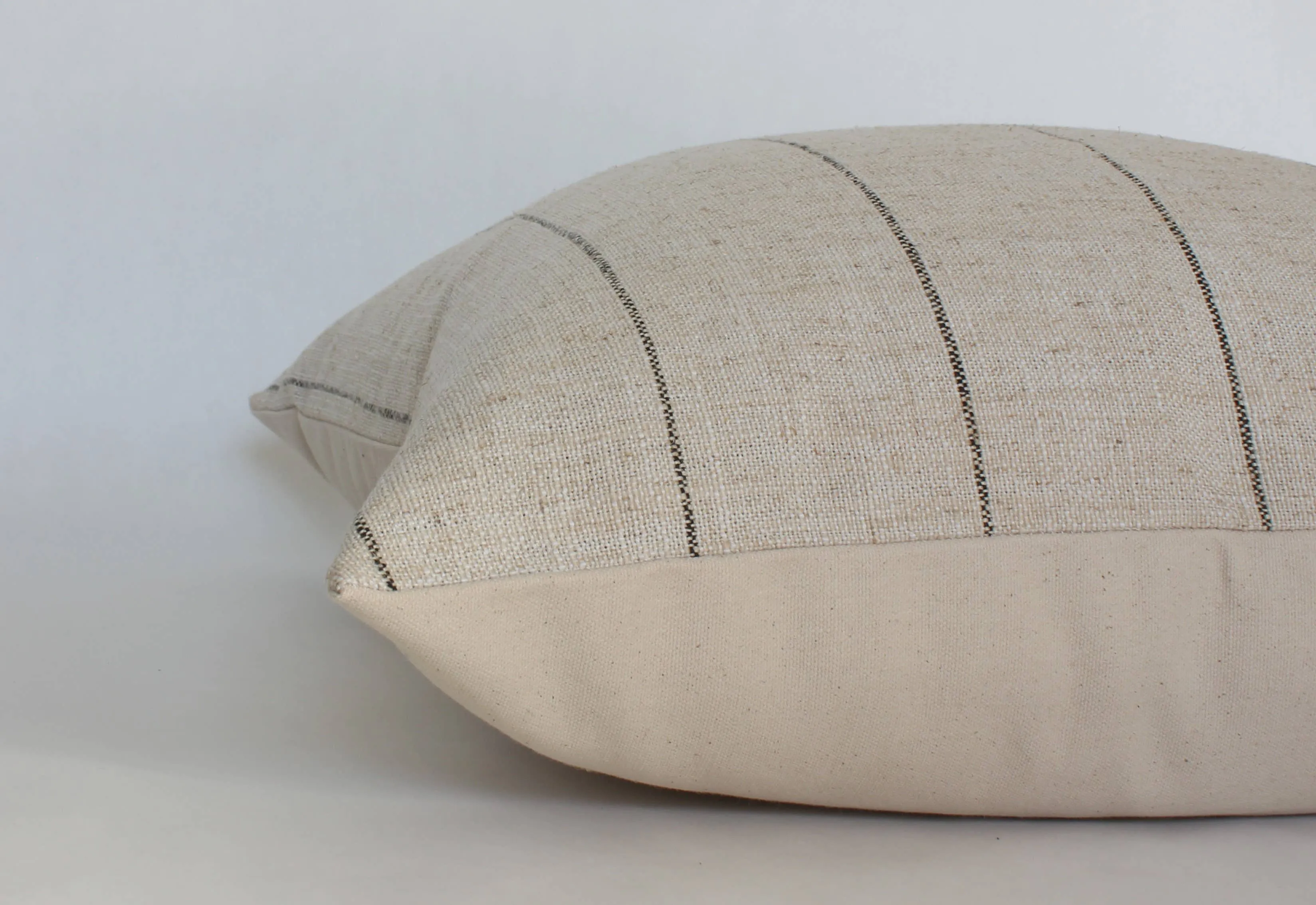 Neutral Striped Pillow Cover, Natural Throw Pillow | Evans: 22x22
