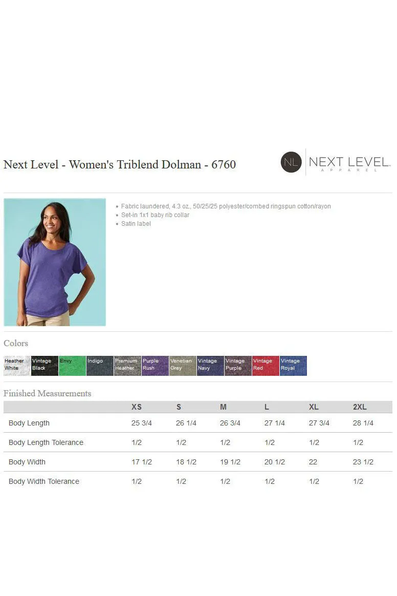 Next Level Triblend Dolman *Personalize It