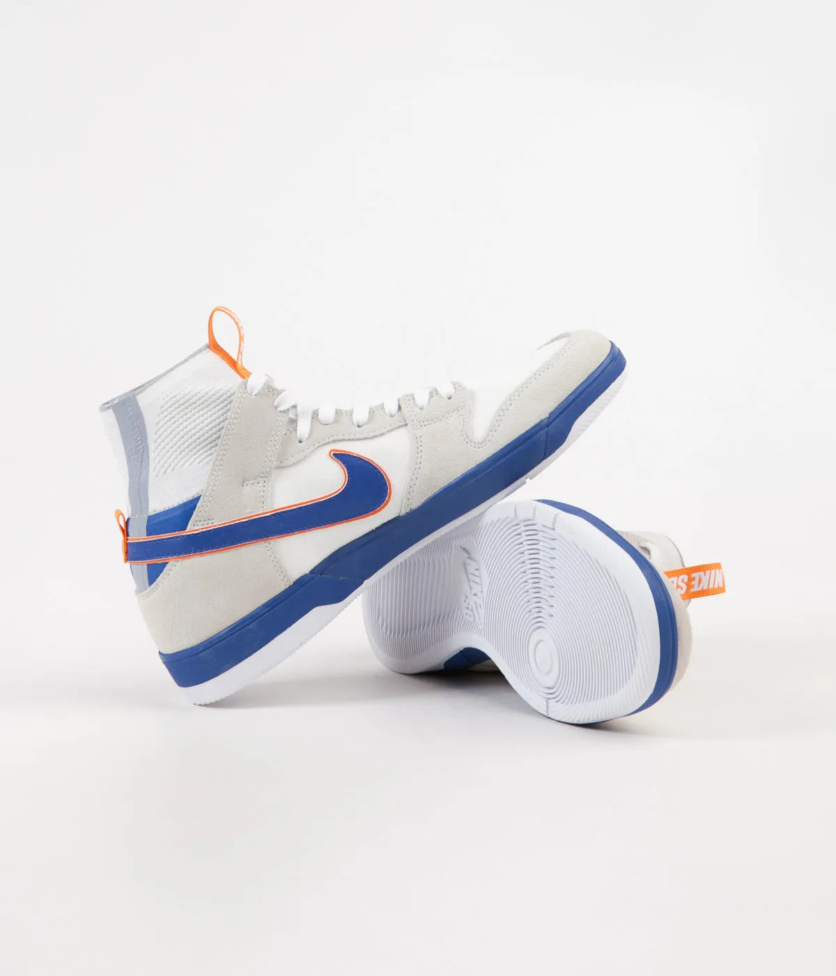 Nike SB x Medicom Dunk High Elite QS Shoes - White / College Blue - White - Gold Post