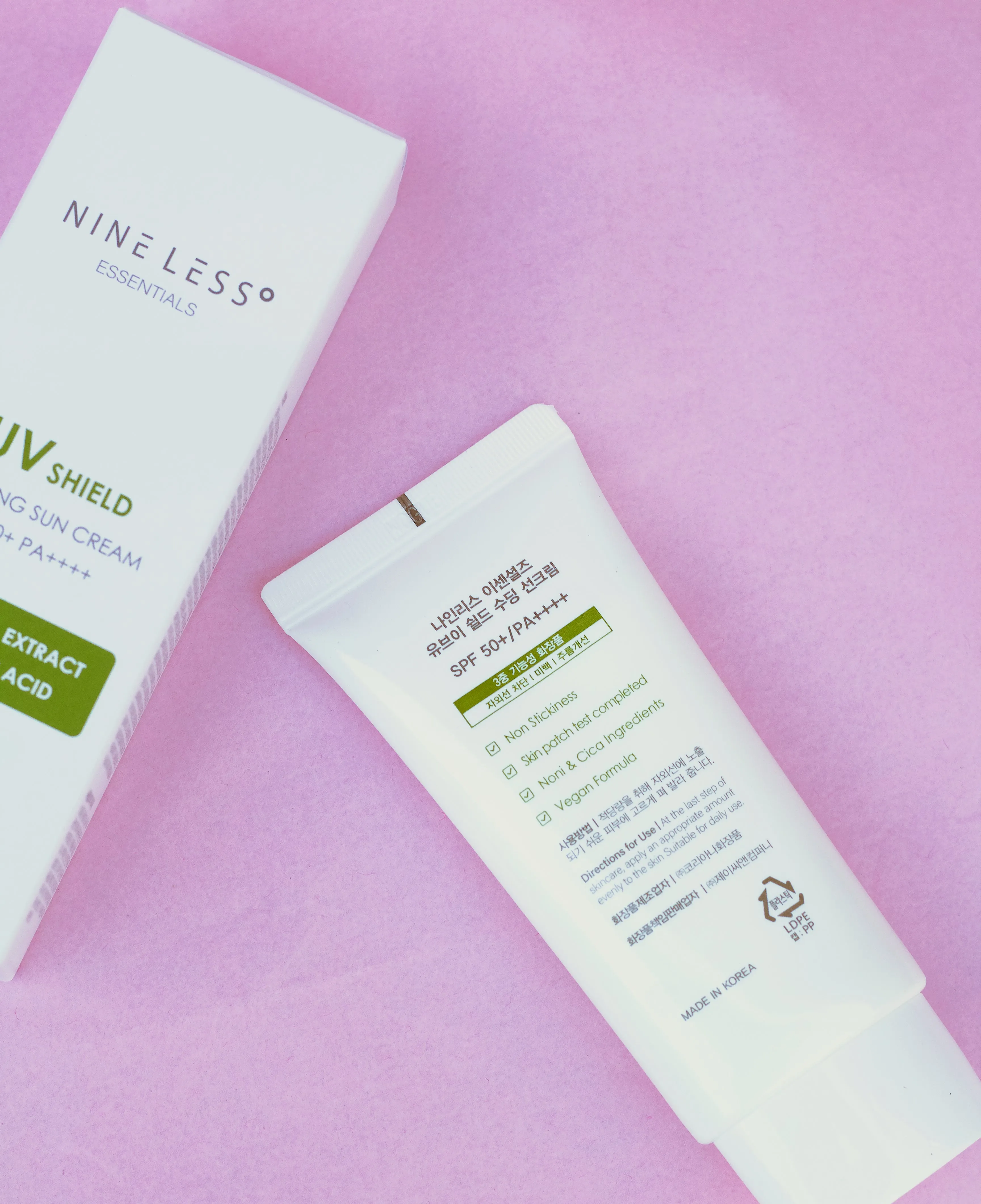 NINE LESS Essentials UV Shield Soothing Sun Cream SPF 50  PA    