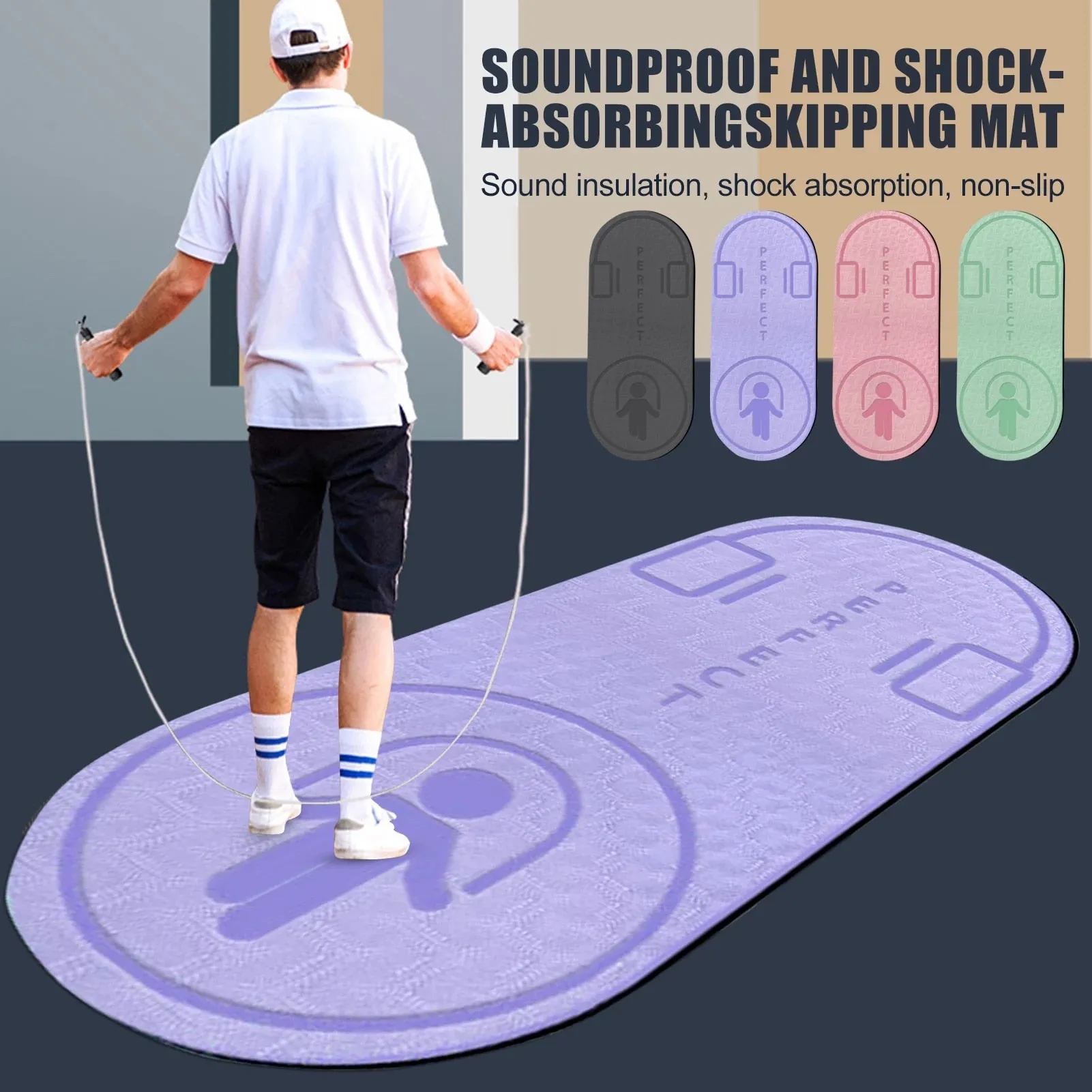 Non-Slip Mat TPE Yoga Mat Jump Rope Skipping Floor Workouts For Sports Pads