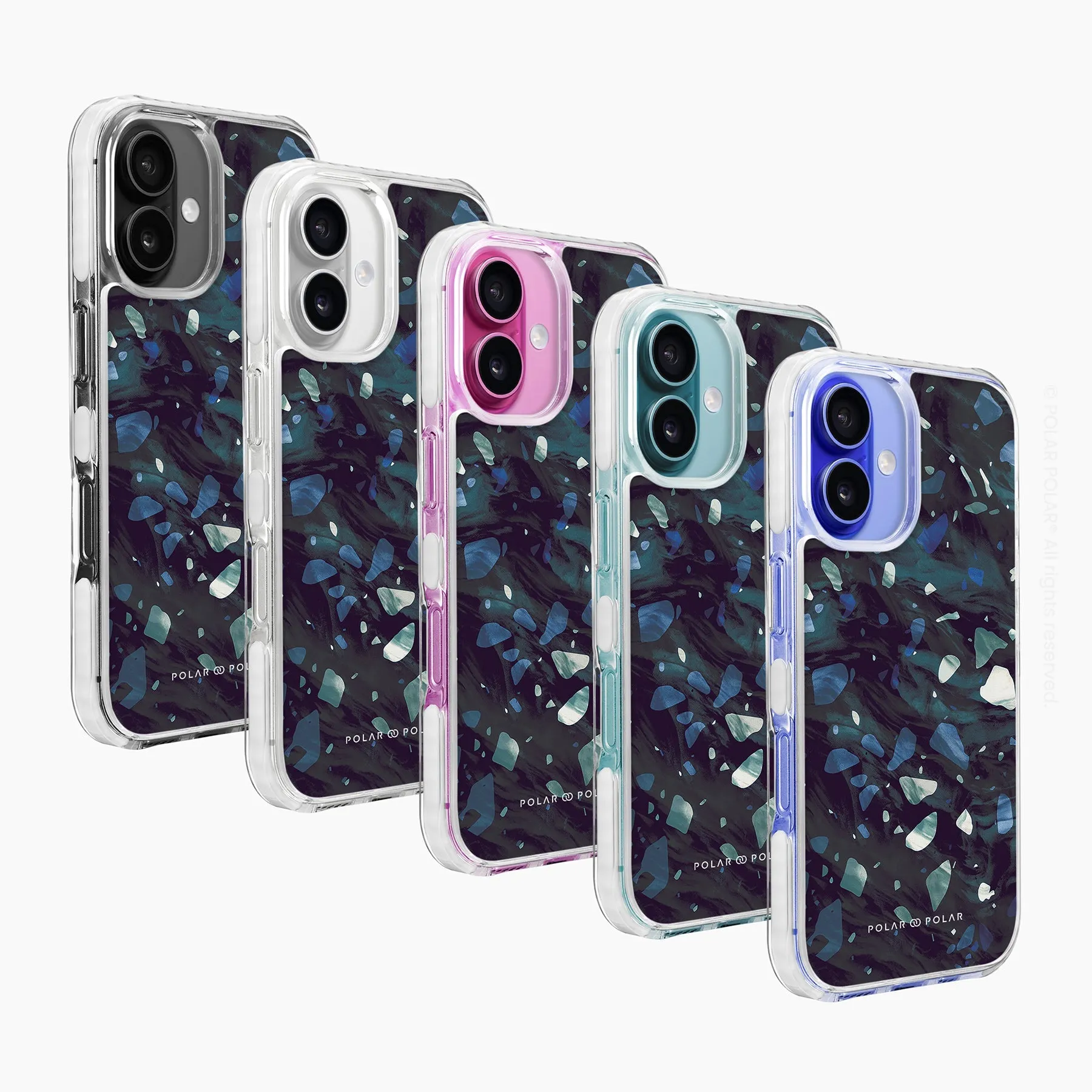 Nordic Terrazzo Gem - iPhone 16 Clear Bumper MagSafe Case