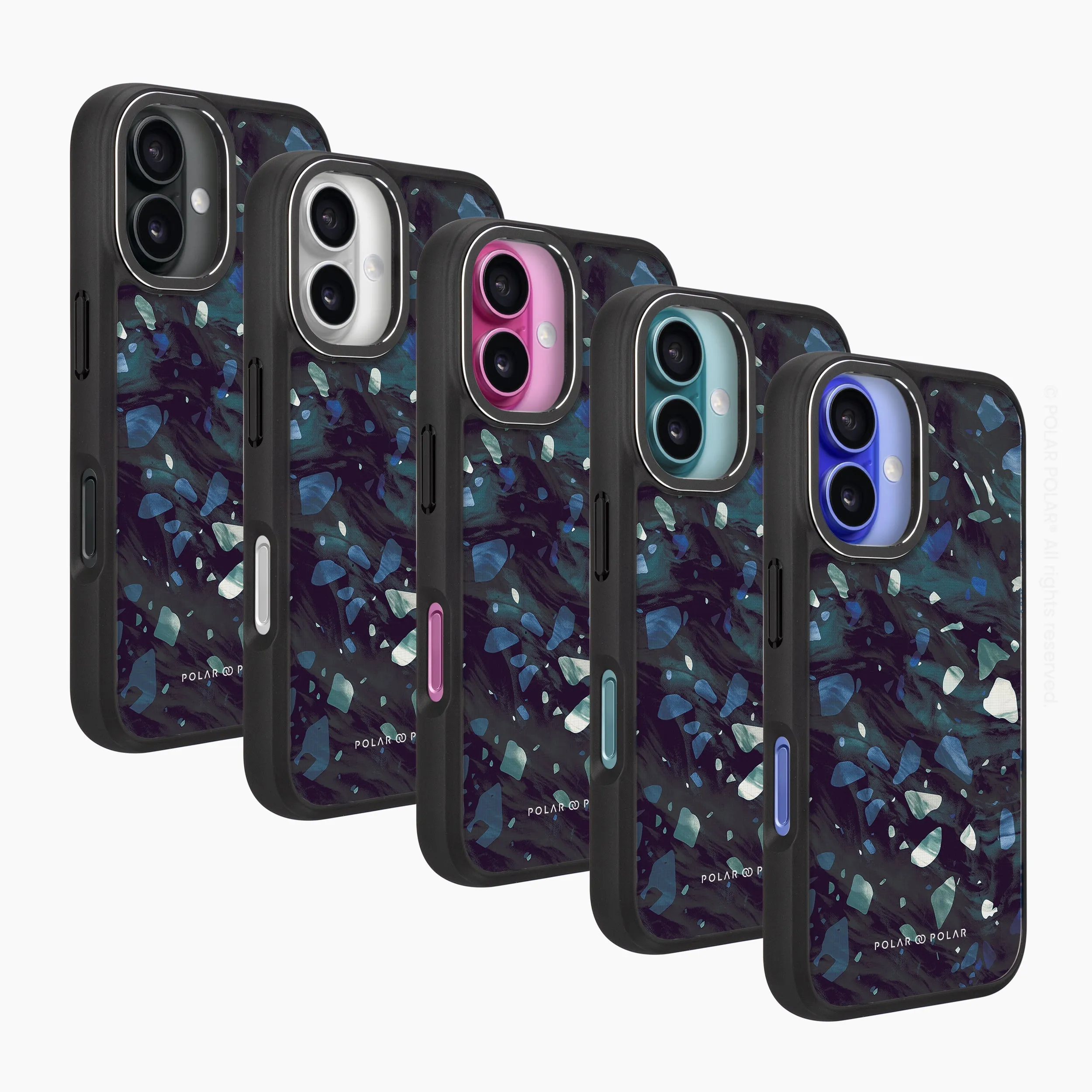 Nordic Terrazzo Gem - iPhone 16 Plus Frosted Black Bumper MagSafe Case