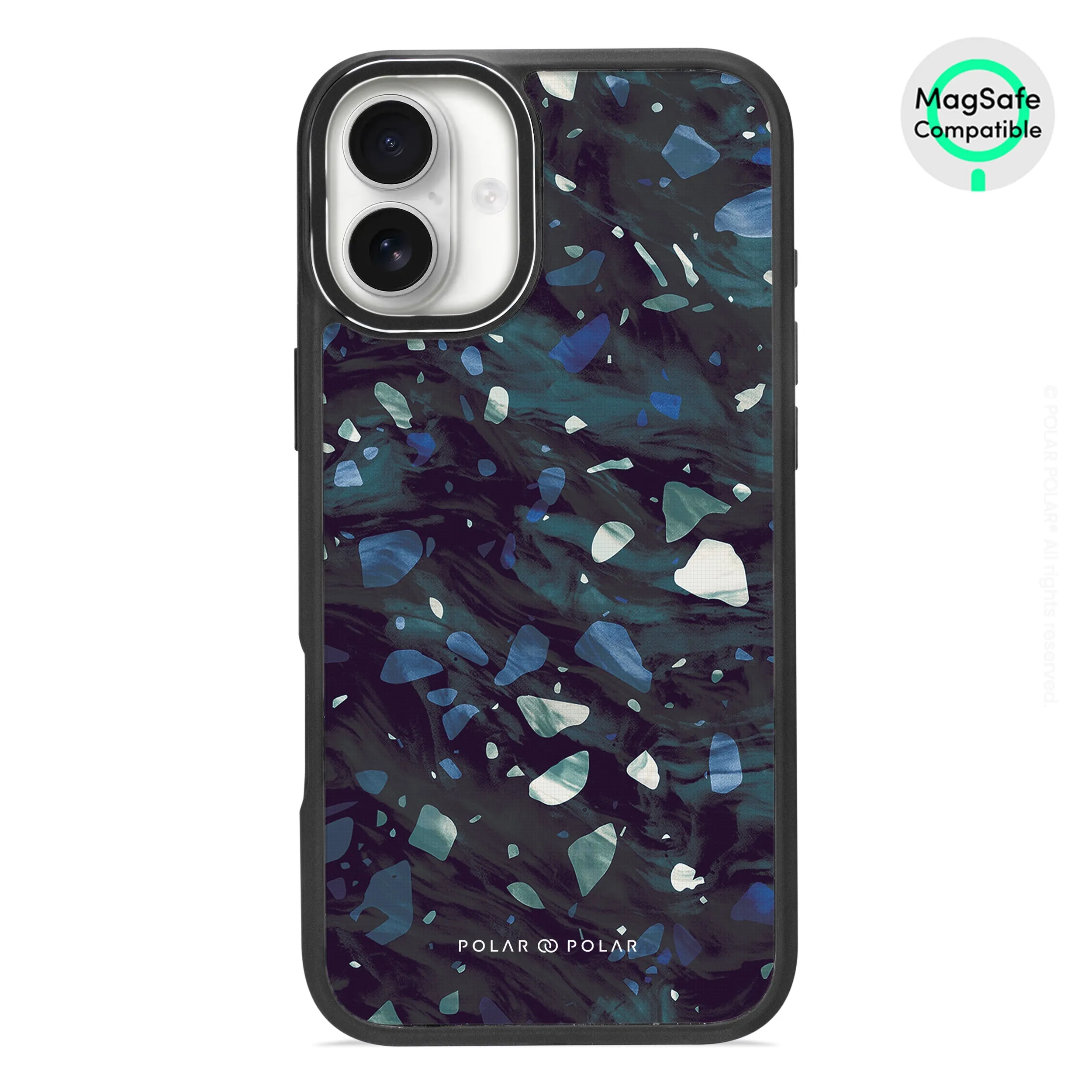 Nordic Terrazzo Gem - iPhone 16 Plus Frosted Black Bumper MagSafe Case