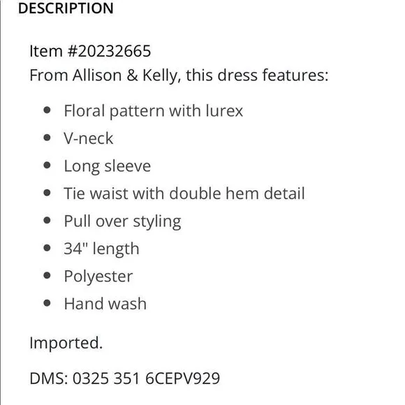 NWT Allison &amp; Kelly Dress. Navy Floral - Lightweight.