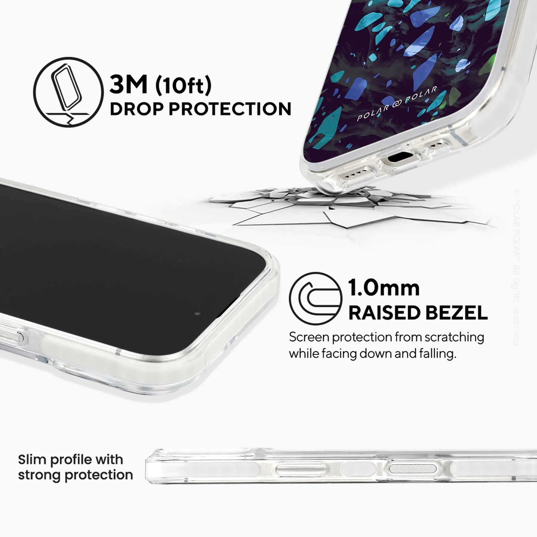 Ocean Terrazzo Gem - iPhone 16 Plus Clear Bumper MagSafe Case