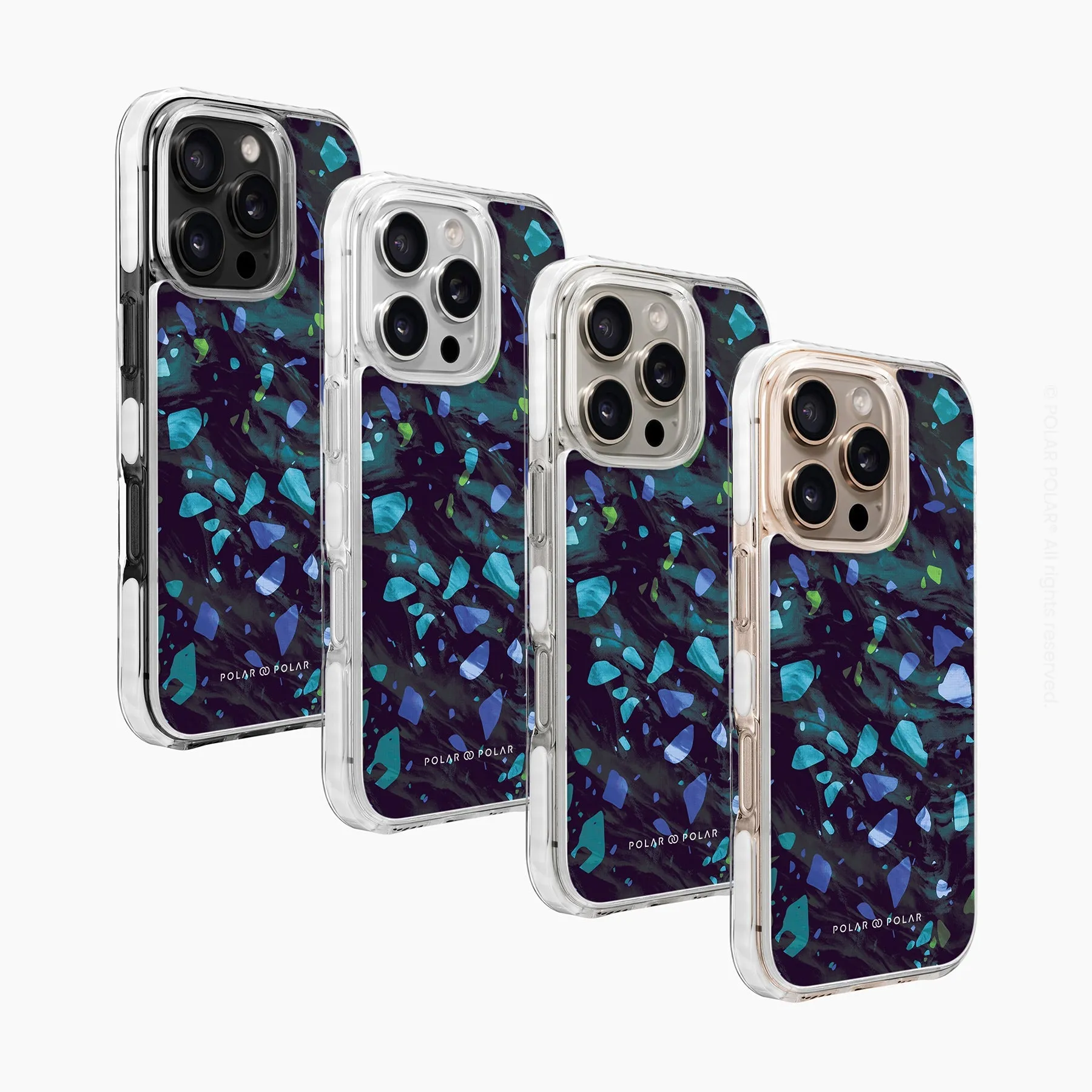Ocean Terrazzo Gem - iPhone 16 Pro Clear Bumper MagSafe Case
