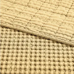 Ochre Waffle Throw