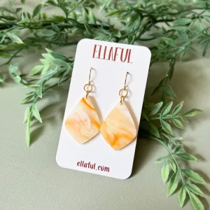 Orange Creamsicle Diamond Earrings
