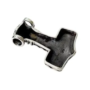 Owl Futhark Runes Sterling Silver Viking Hammer Pendant