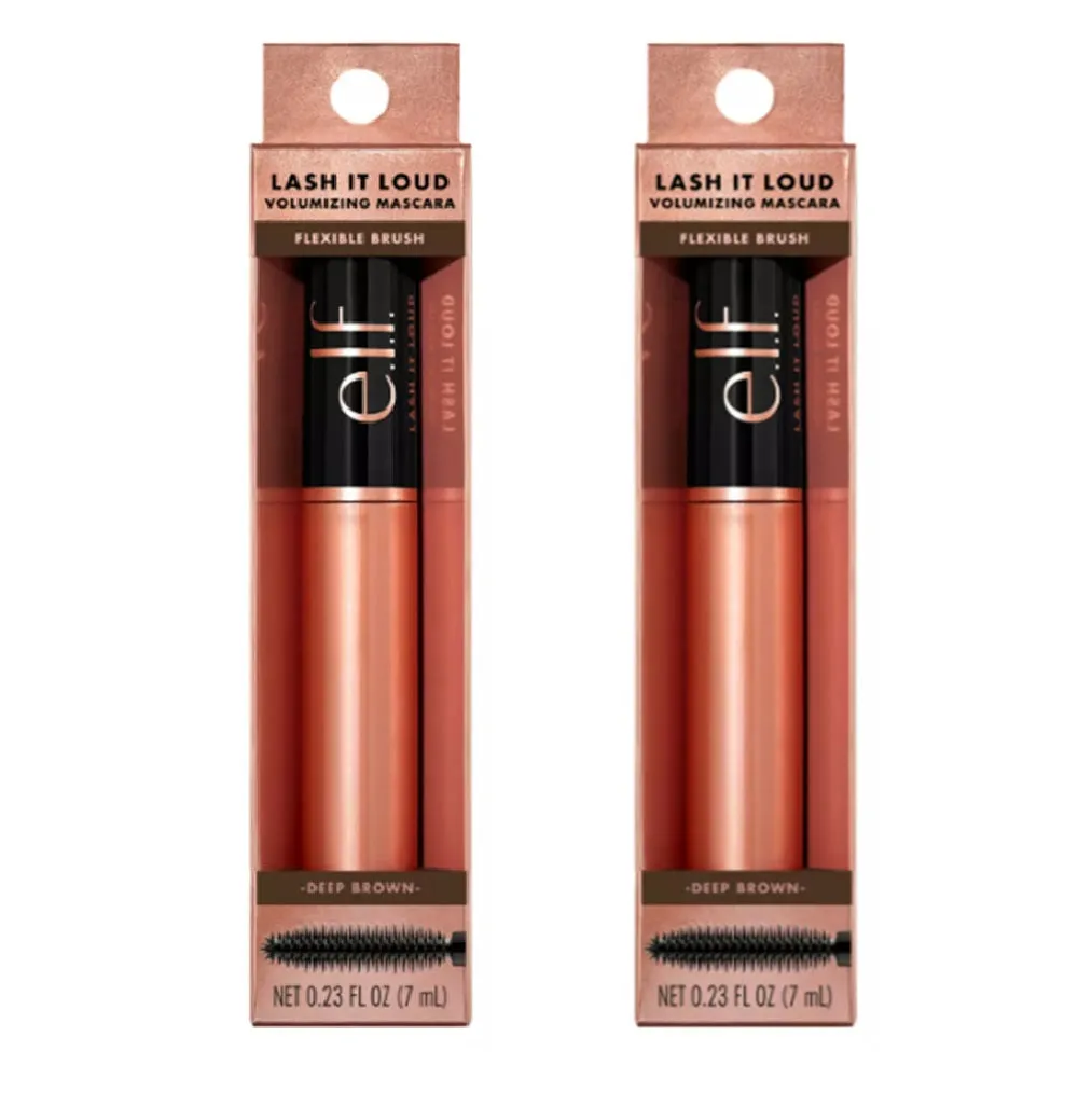 Pack of 2 E.l.f. Lash It Loud Volumizing Mascara, Deep Brown 82481