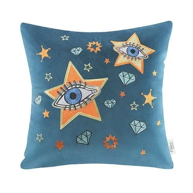 Painted Evil Eyes Throw Pillow Covers