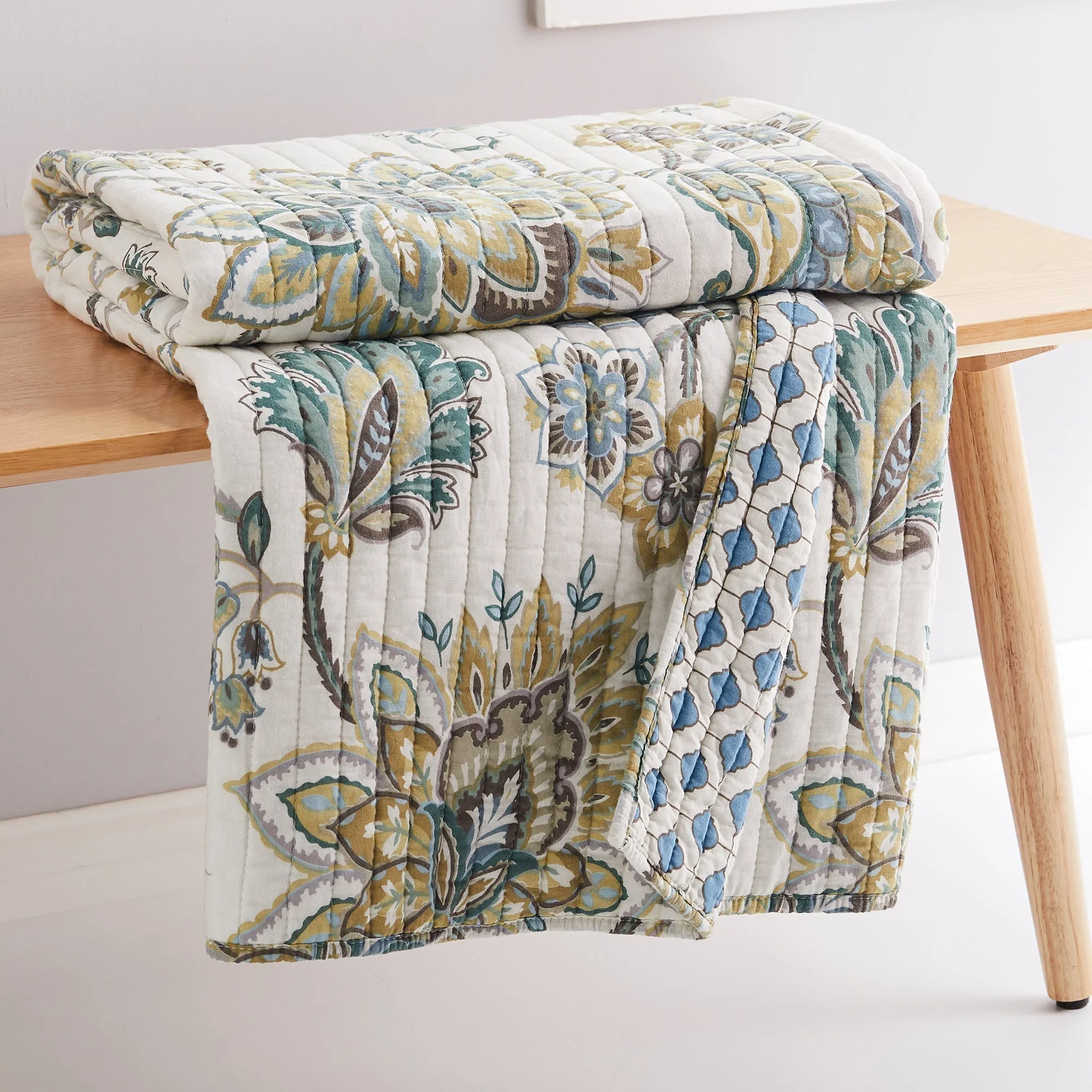 Palladium Grey Quilted Throw