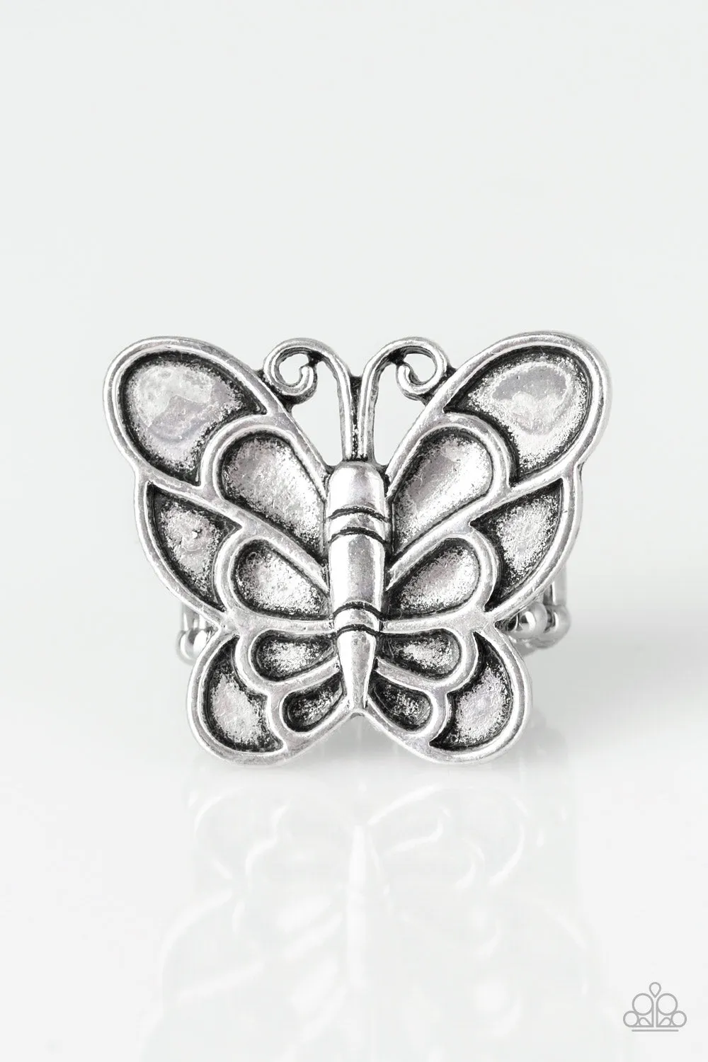 Paparazzi Sky High Butterfly - Brass/Silver Butterfly Ring