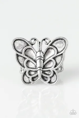 Paparazzi Sky High Butterfly - Brass/Silver Butterfly Ring