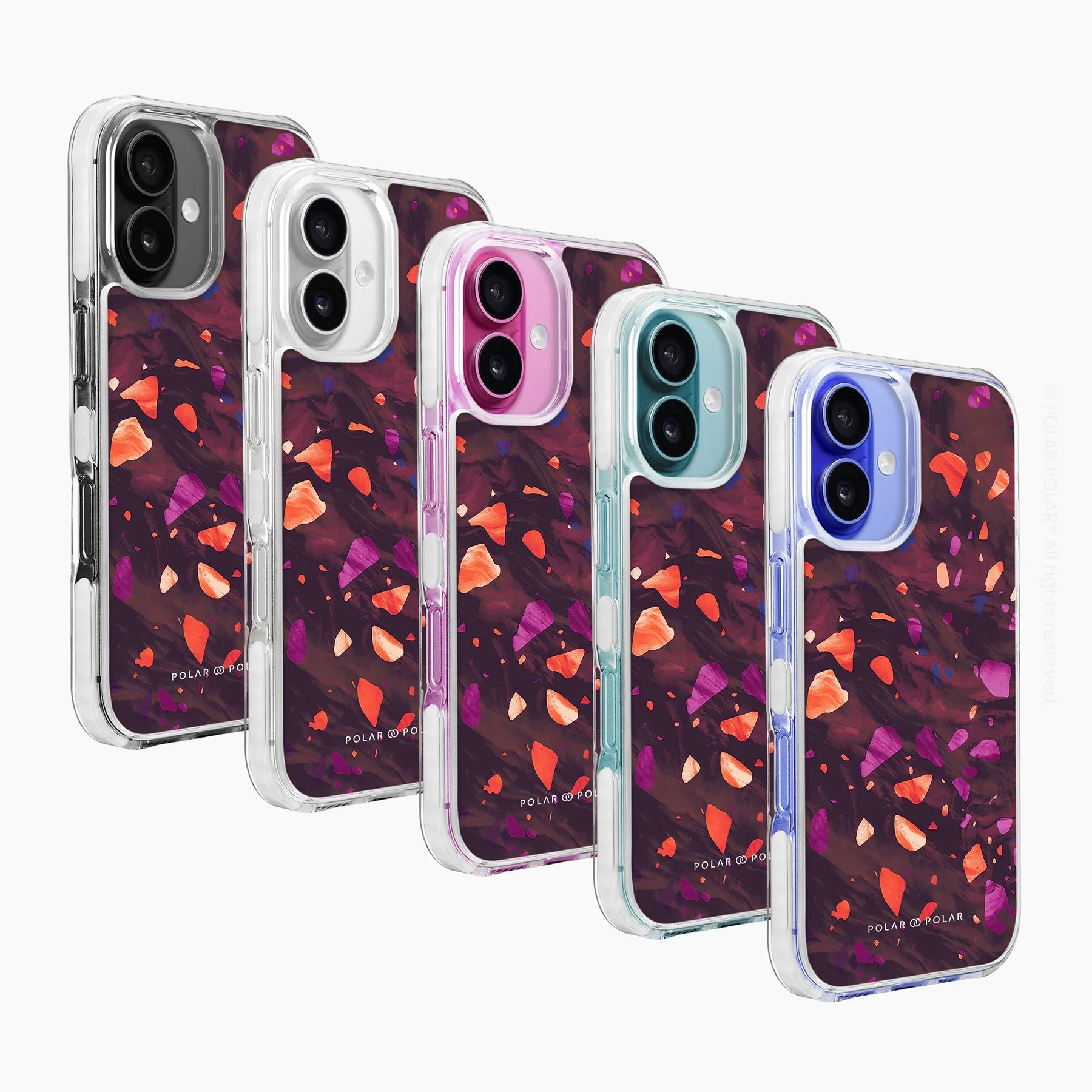 Paprika Terrazzo Gem - iPhone 16 Clear Bumper MagSafe Case