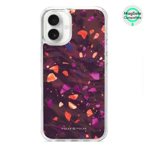 Paprika Terrazzo Gem - iPhone 16 Plus Clear Bumper MagSafe Case