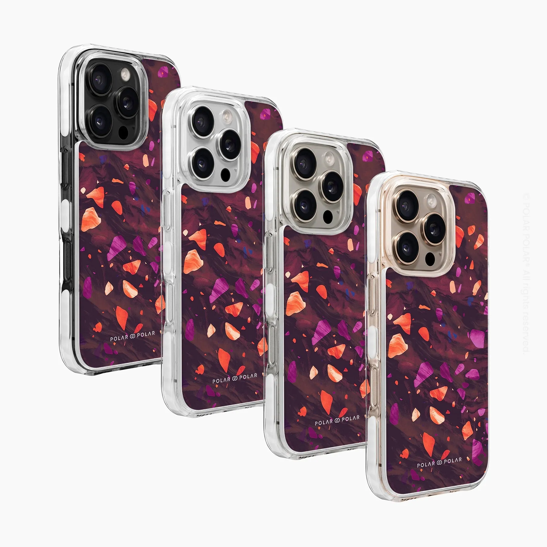 Paprika Terrazzo Gem - iPhone 16 Pro Clear Bumper MagSafe Case