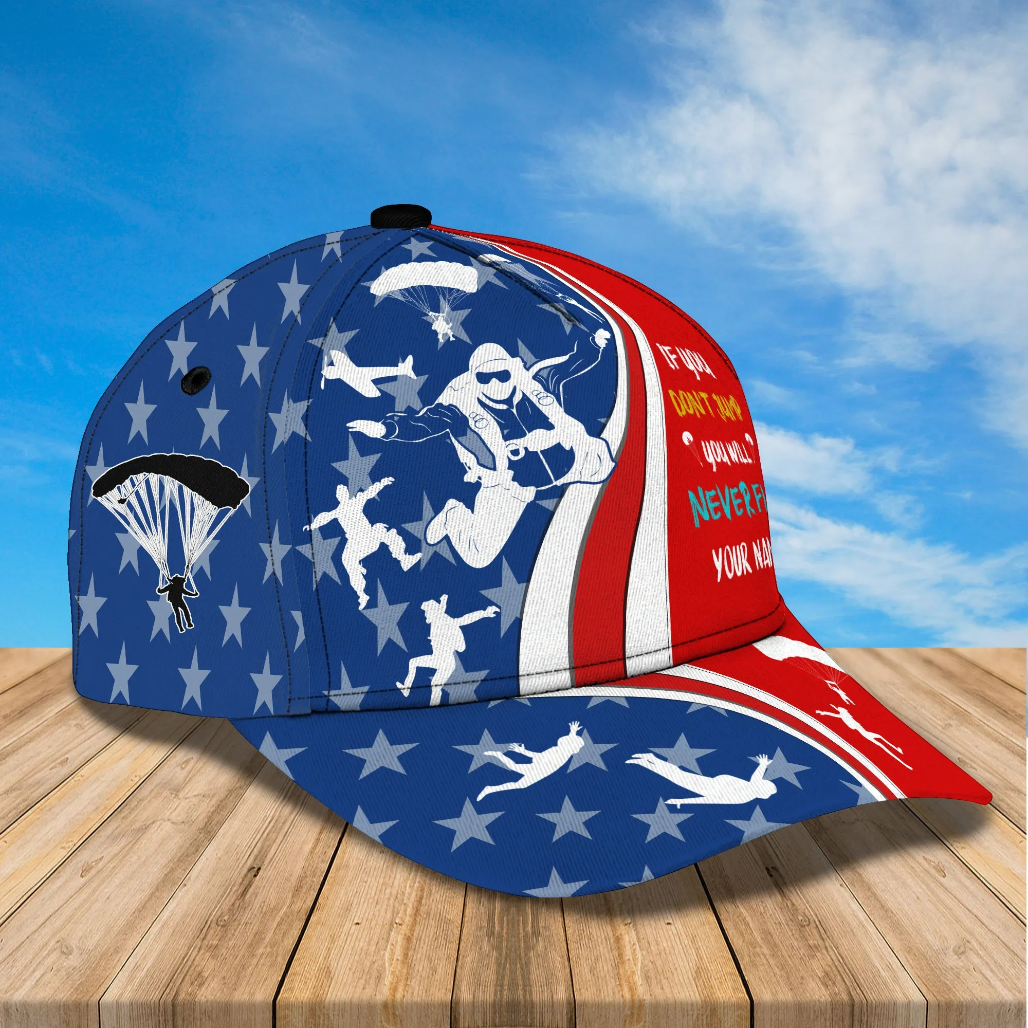 Parachute Jump - Personalized Name Cap -Loop- Hd98 75