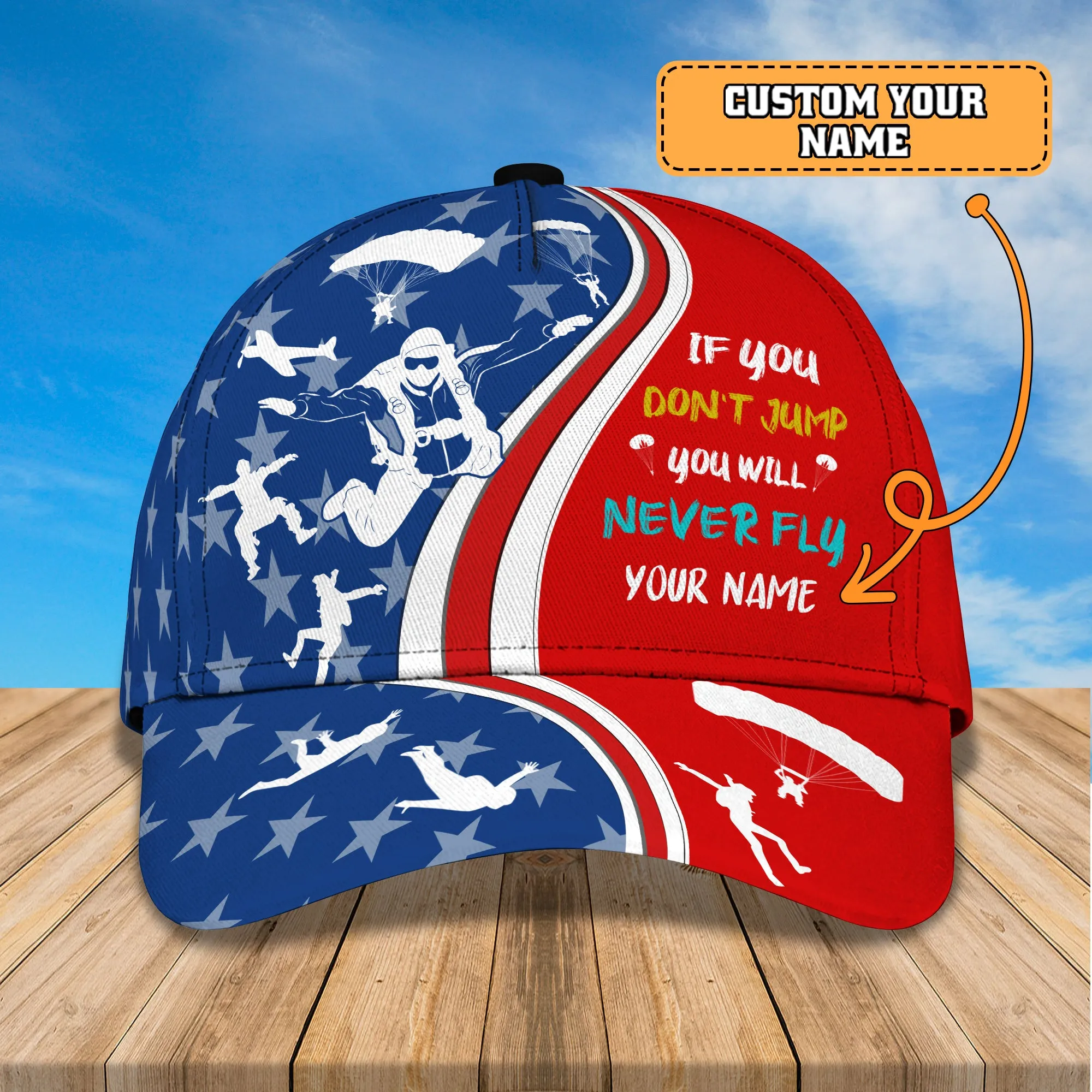 Parachute Jump - Personalized Name Cap -Loop- Hd98 75