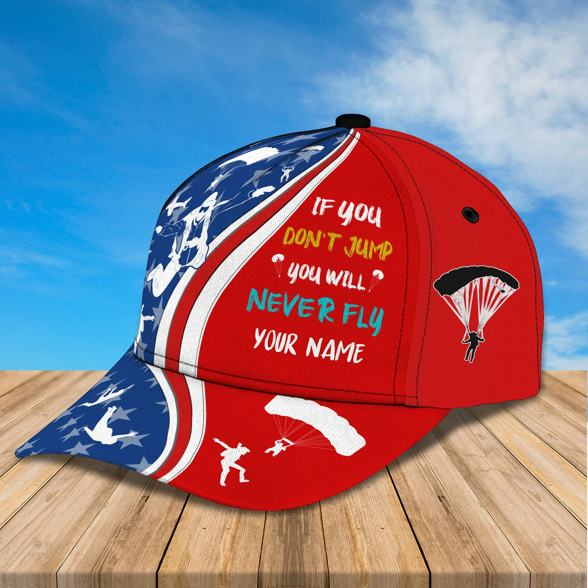 Parachute Jump - Personalized Name Cap -Loop- Hd98 75