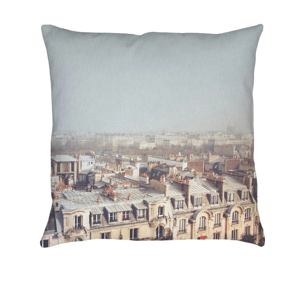 Paris Morning Rooftops Throw Pillow