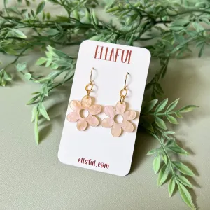 Peach Sunset Daisy Earrings