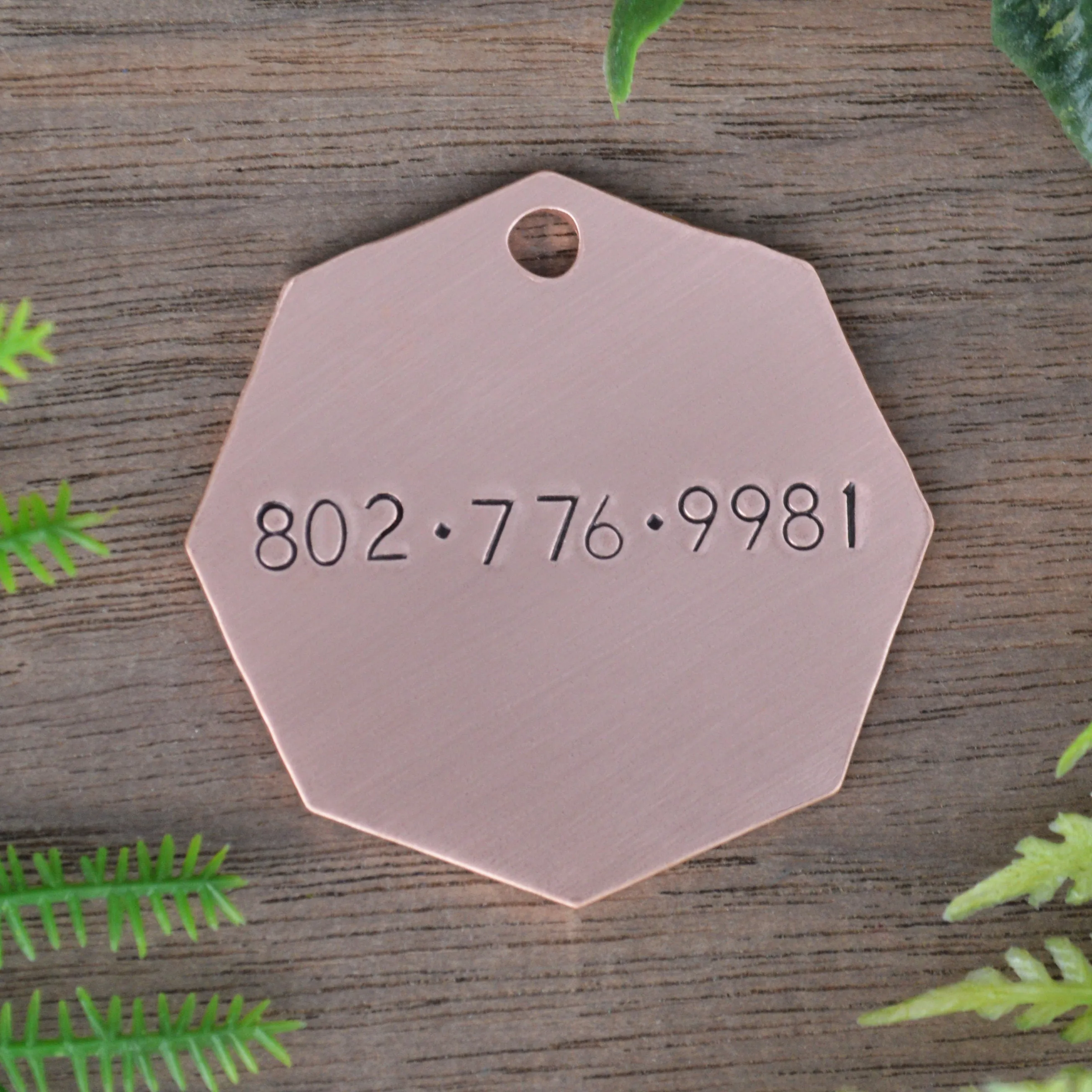 Peekaboo Garden Hand Stamped Dog Collar Tag
