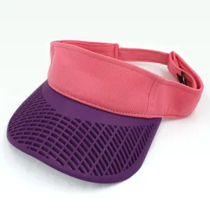 Performance Ladies Visor - Pink Performance Visor w/ Purple Brim