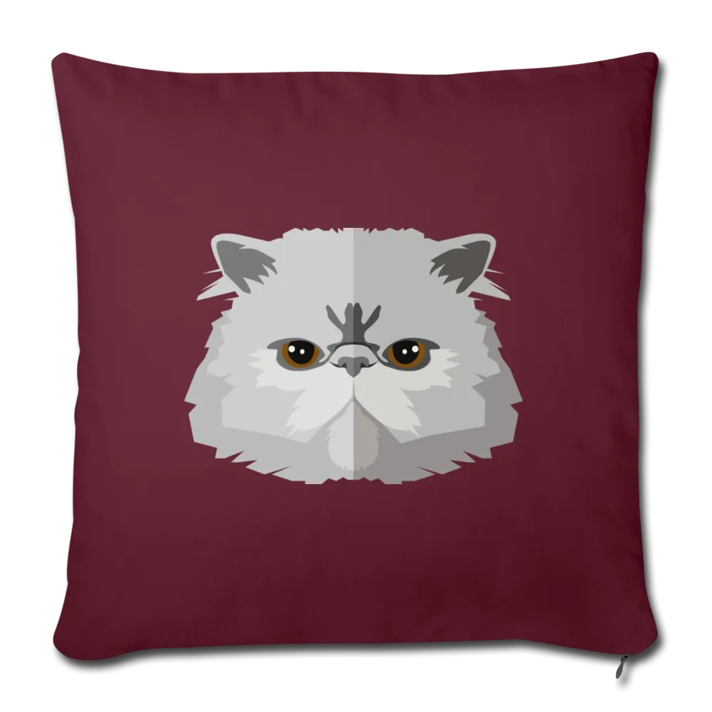 Persian Cat Throw Pillow Cover 17.5” x 17.5”