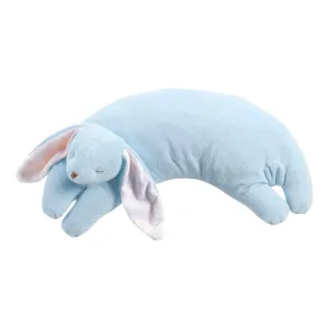 Personalized Blue Bunny Curved Baby Pillow