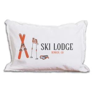 Personalized Ski Lodge Lumbar Pillow