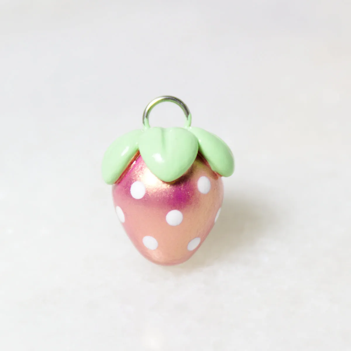 Pink Gold Strawberry Charm