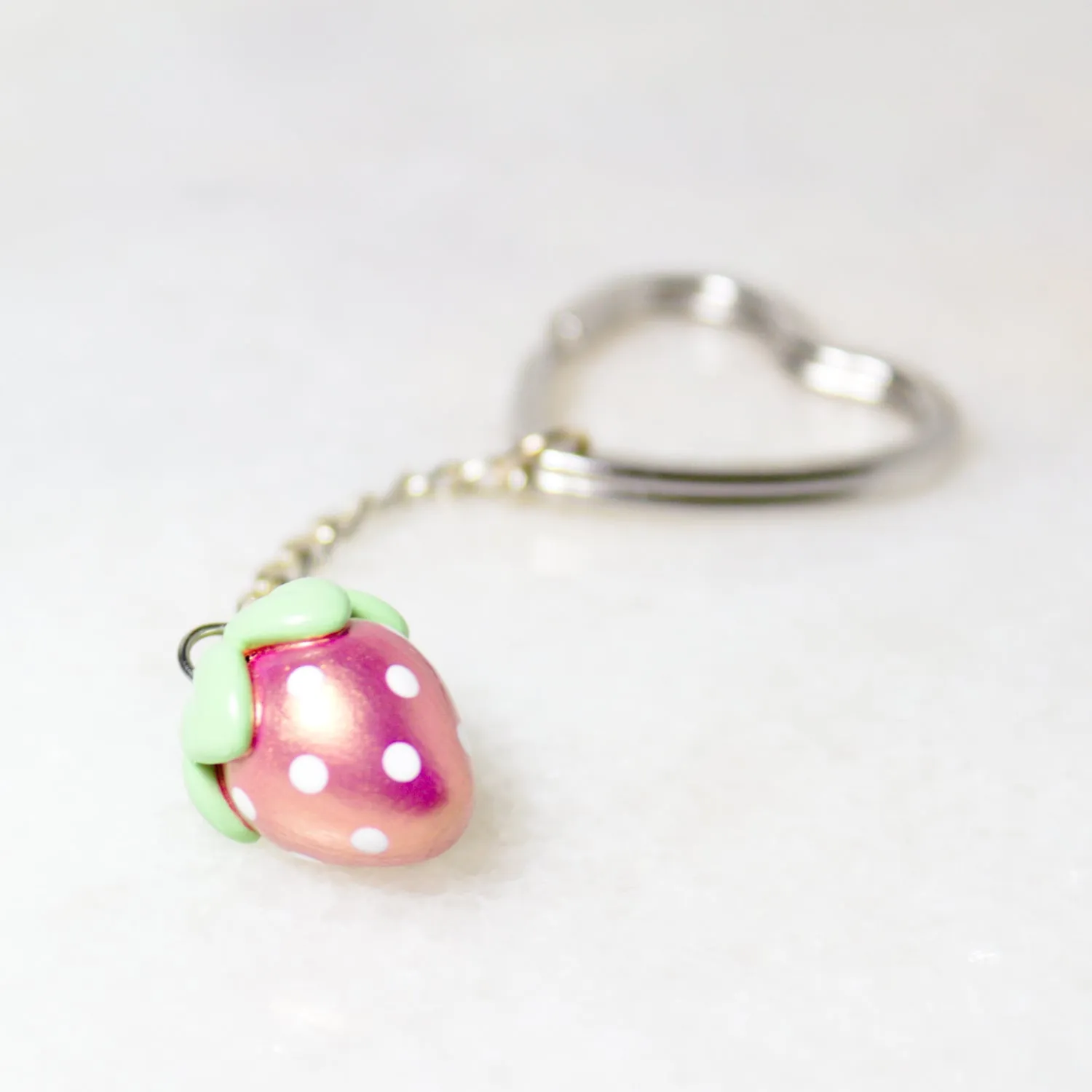 Pink Gold Strawberry Charm