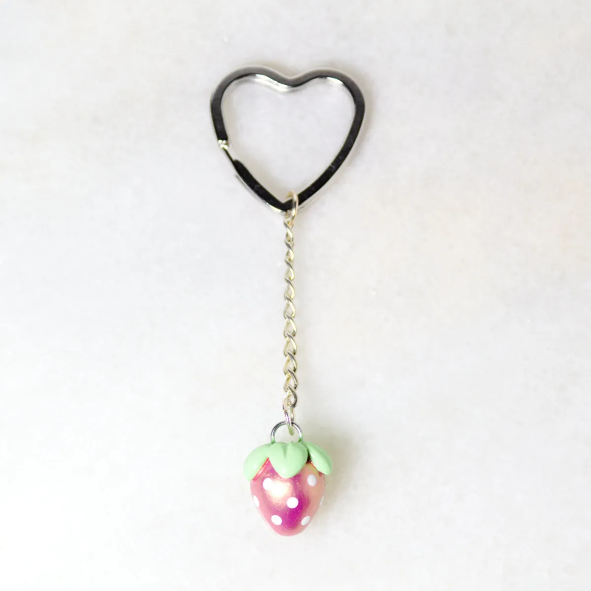 Pink Gold Strawberry Charm
