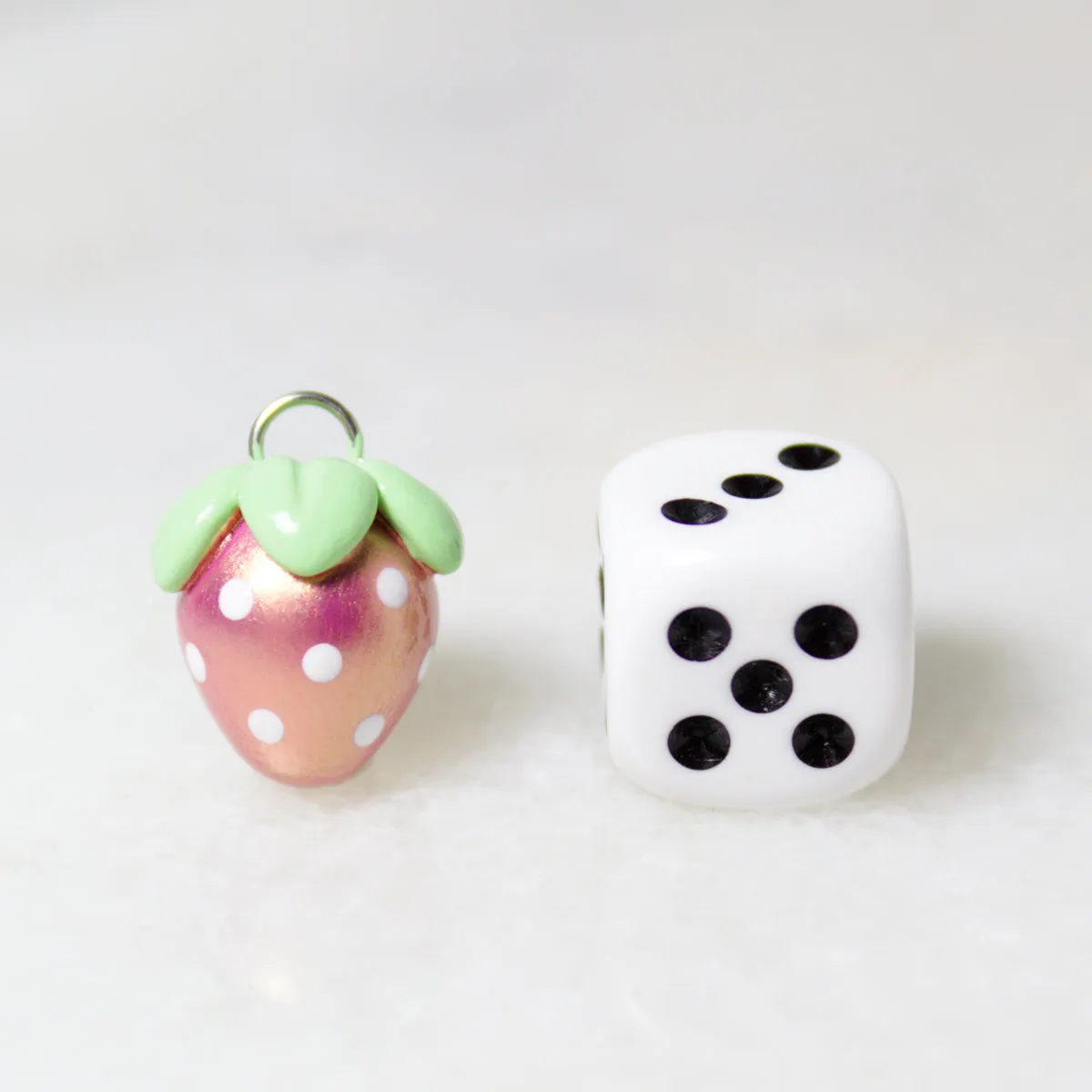 Pink Gold Strawberry Charm
