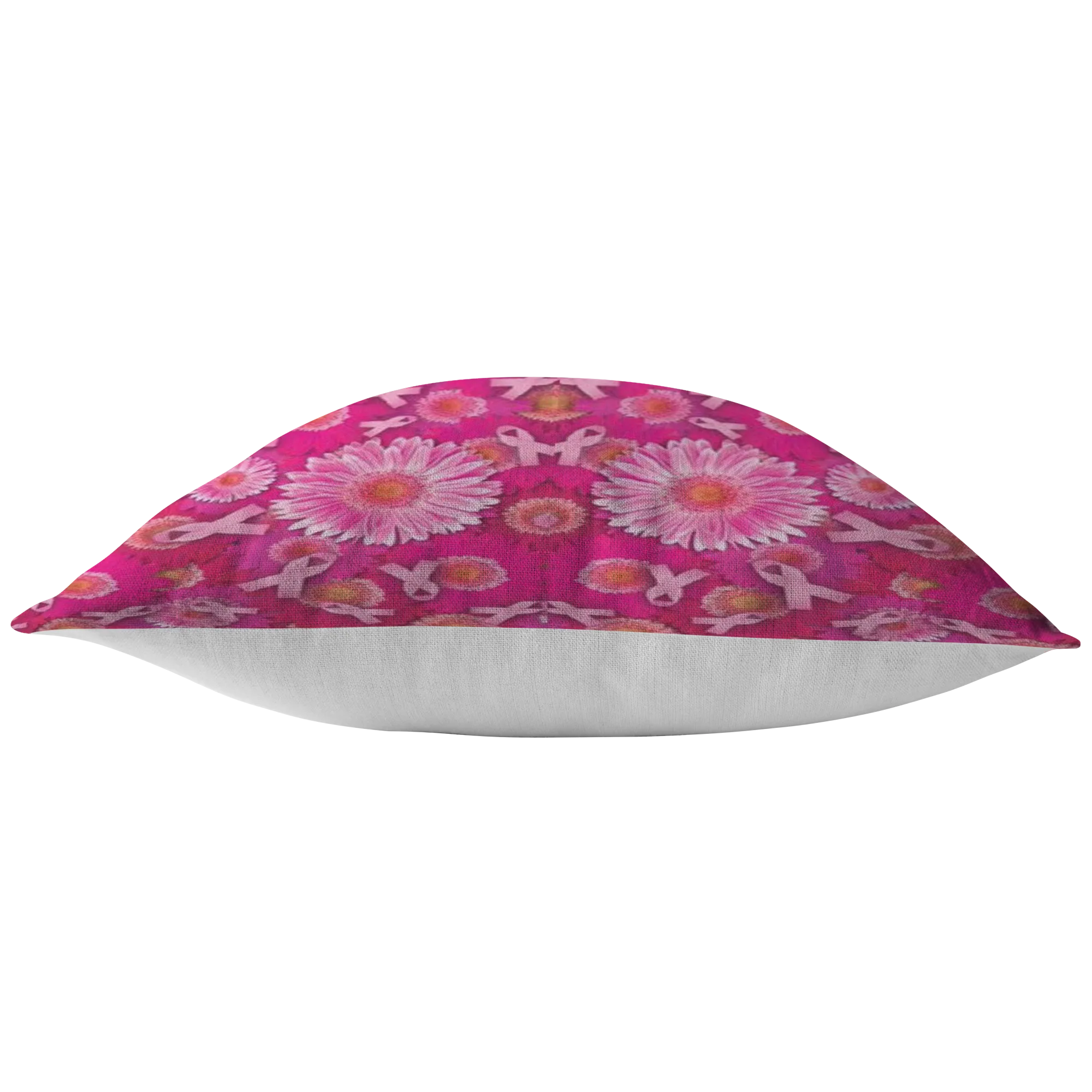 Pink Ribbons and Flowers Pillow