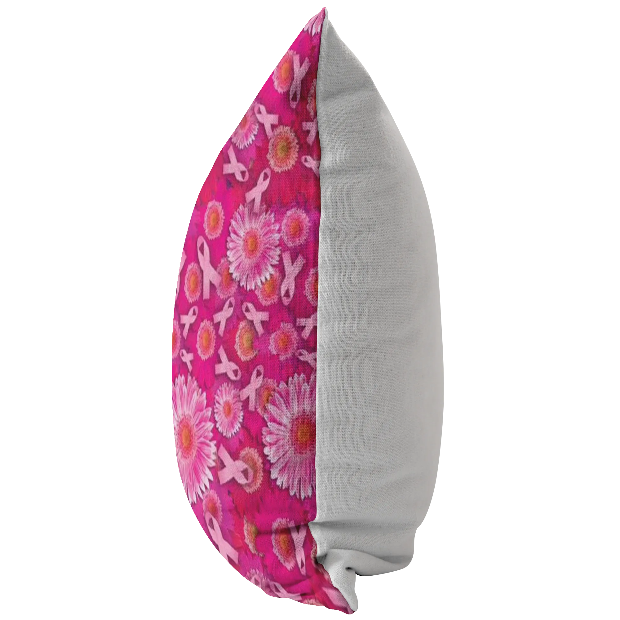 Pink Ribbons and Flowers Pillow