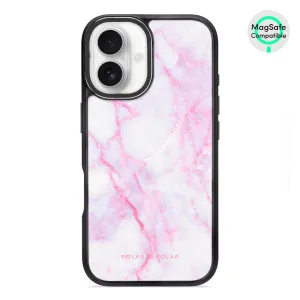 Pink White - iPhone 16 Frosted Black Bumper MagSafe Case