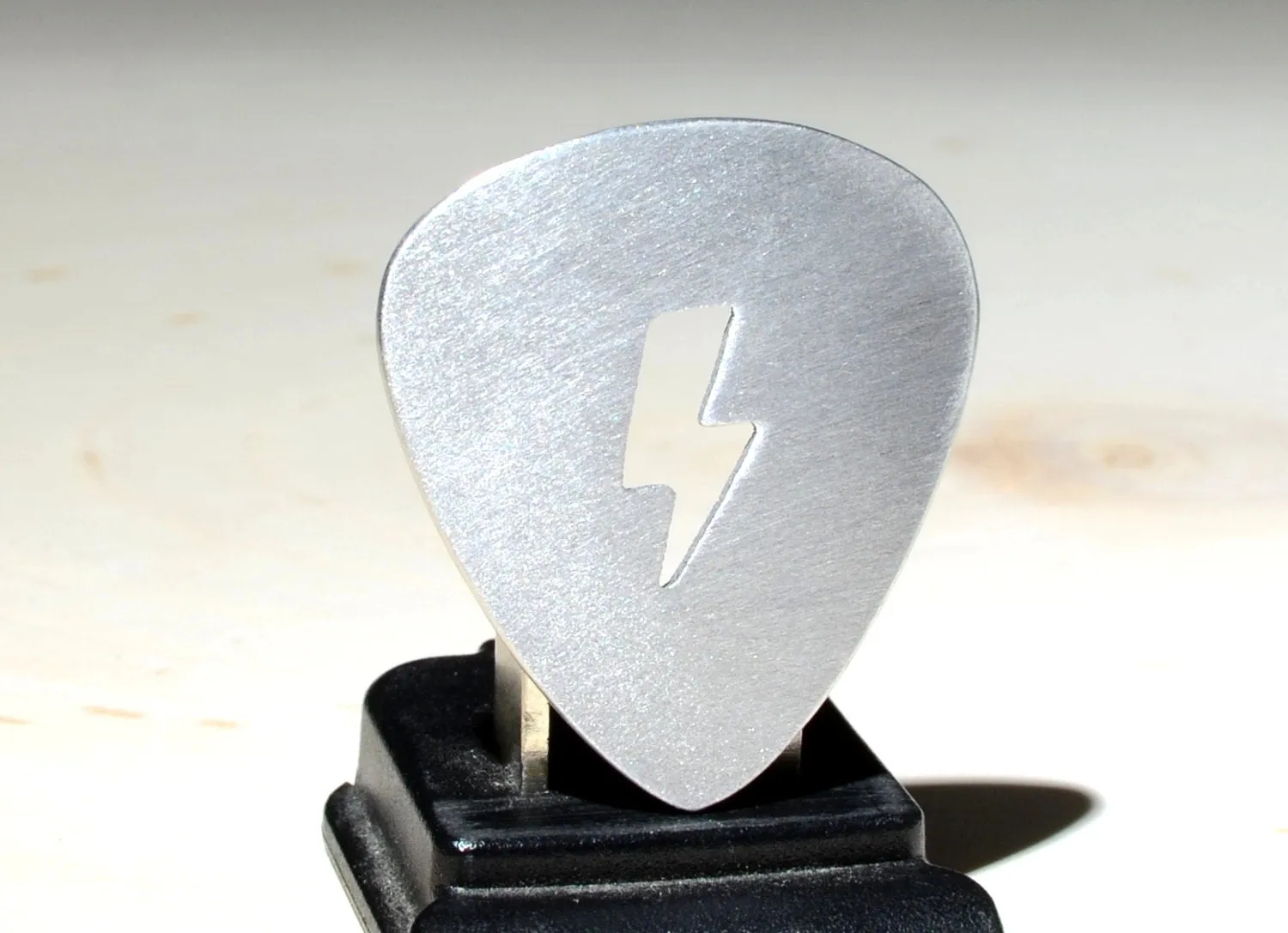 Playable Lightning Bolt Guitar Pick Handmade in Various Metals of your choosing