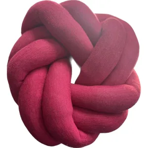 Plush Velvet Knotted Throw Pillow in Red