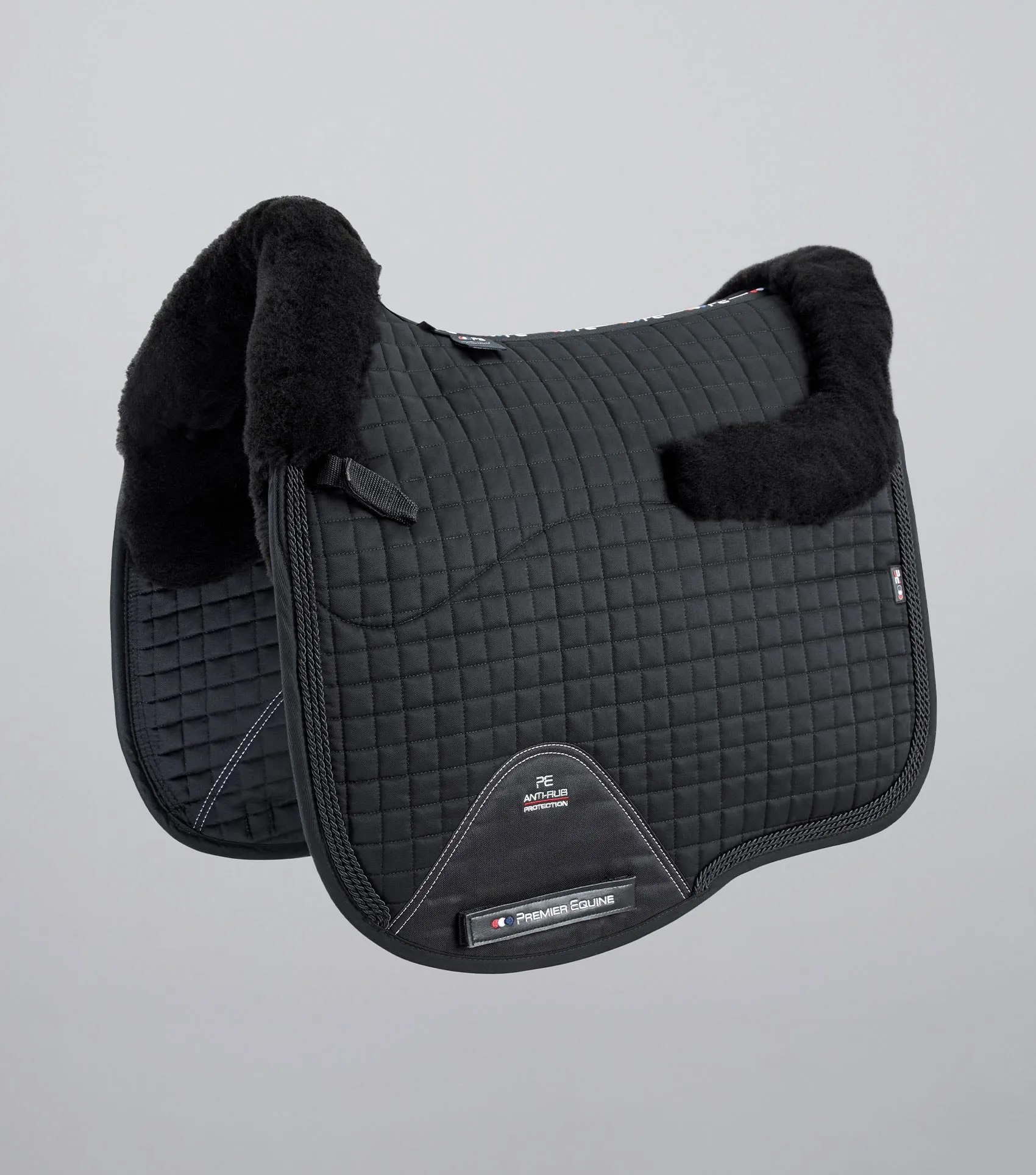 Pony Close Contact Merino Wool Half Lined European Dressage Square Black/Black Wool