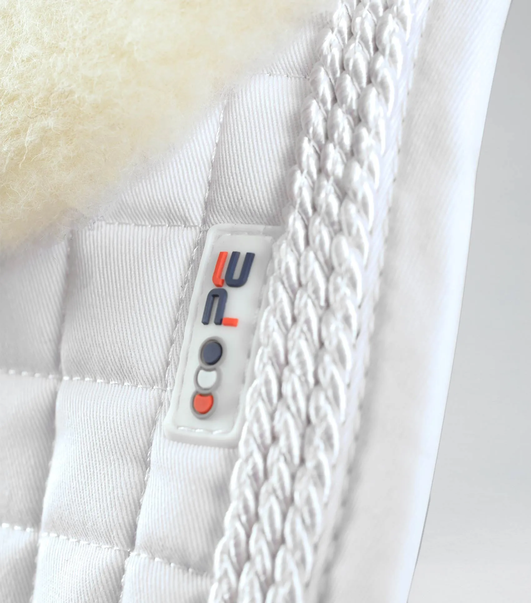 Pony Close Contact Merino Wool Half Lined European Dressage Square White/Natural Wool