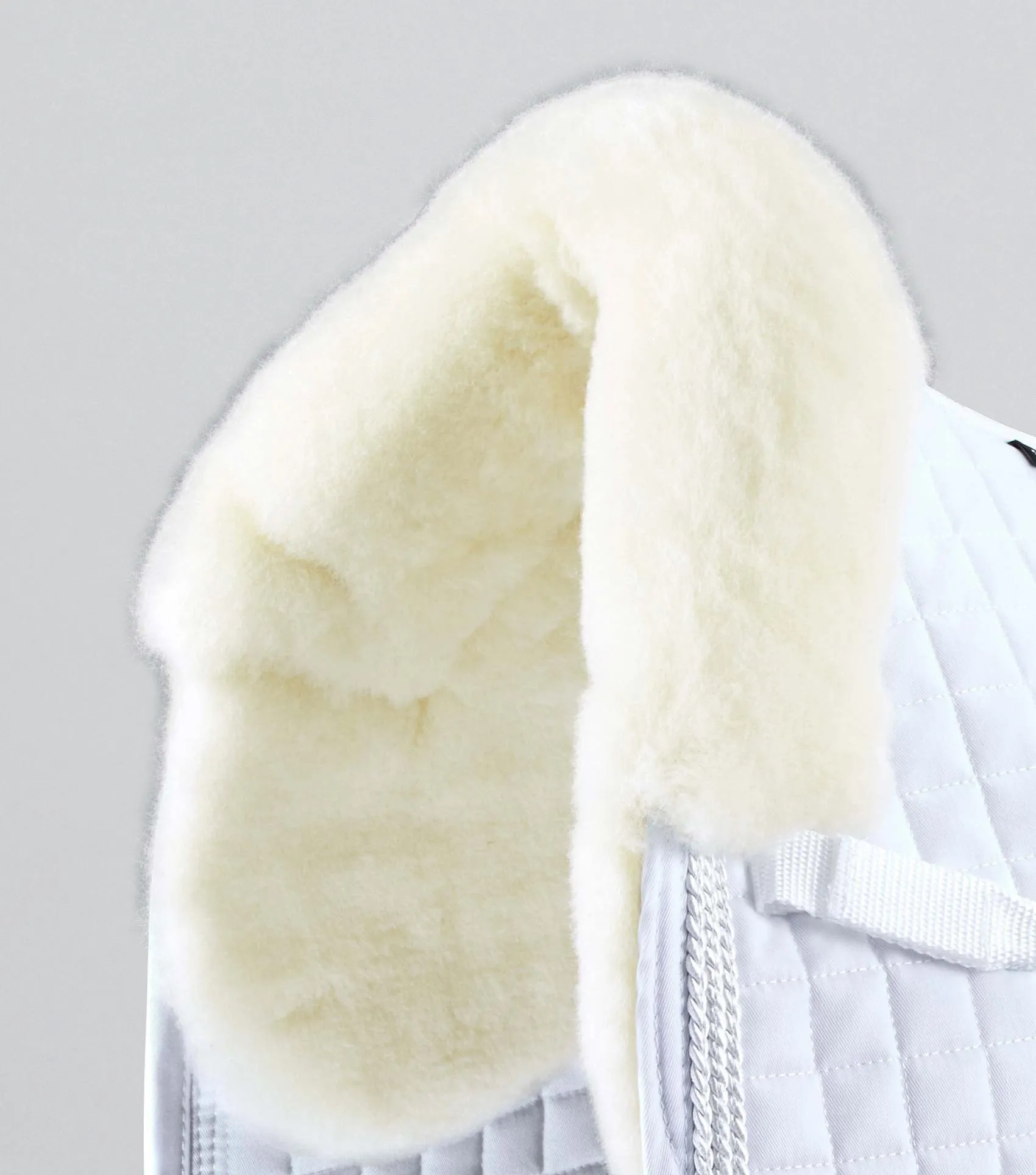 Pony Close Contact Merino Wool Half Lined European Dressage Square White/Natural Wool
