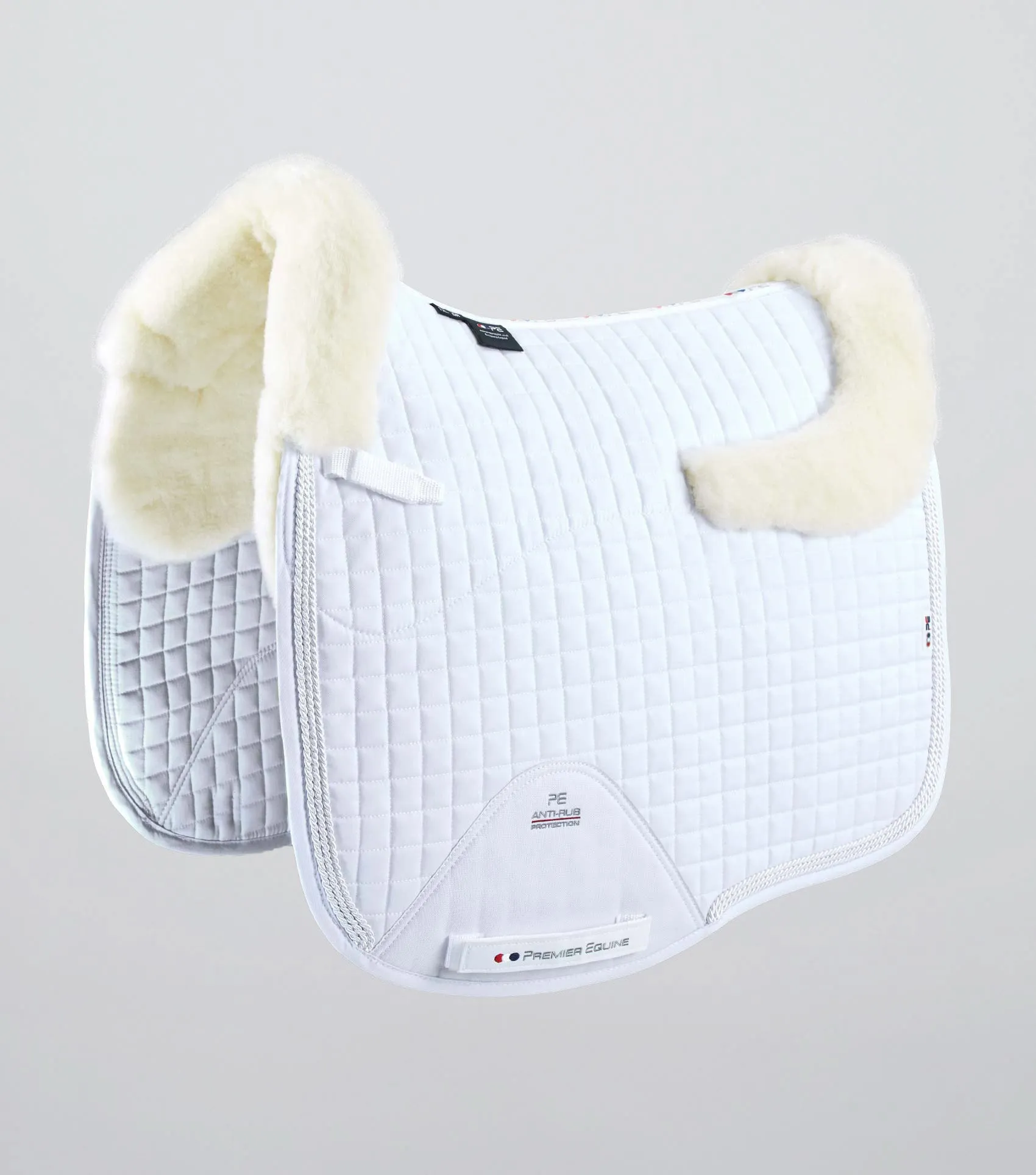 Pony Close Contact Merino Wool Half Lined European Dressage Square White/Natural Wool