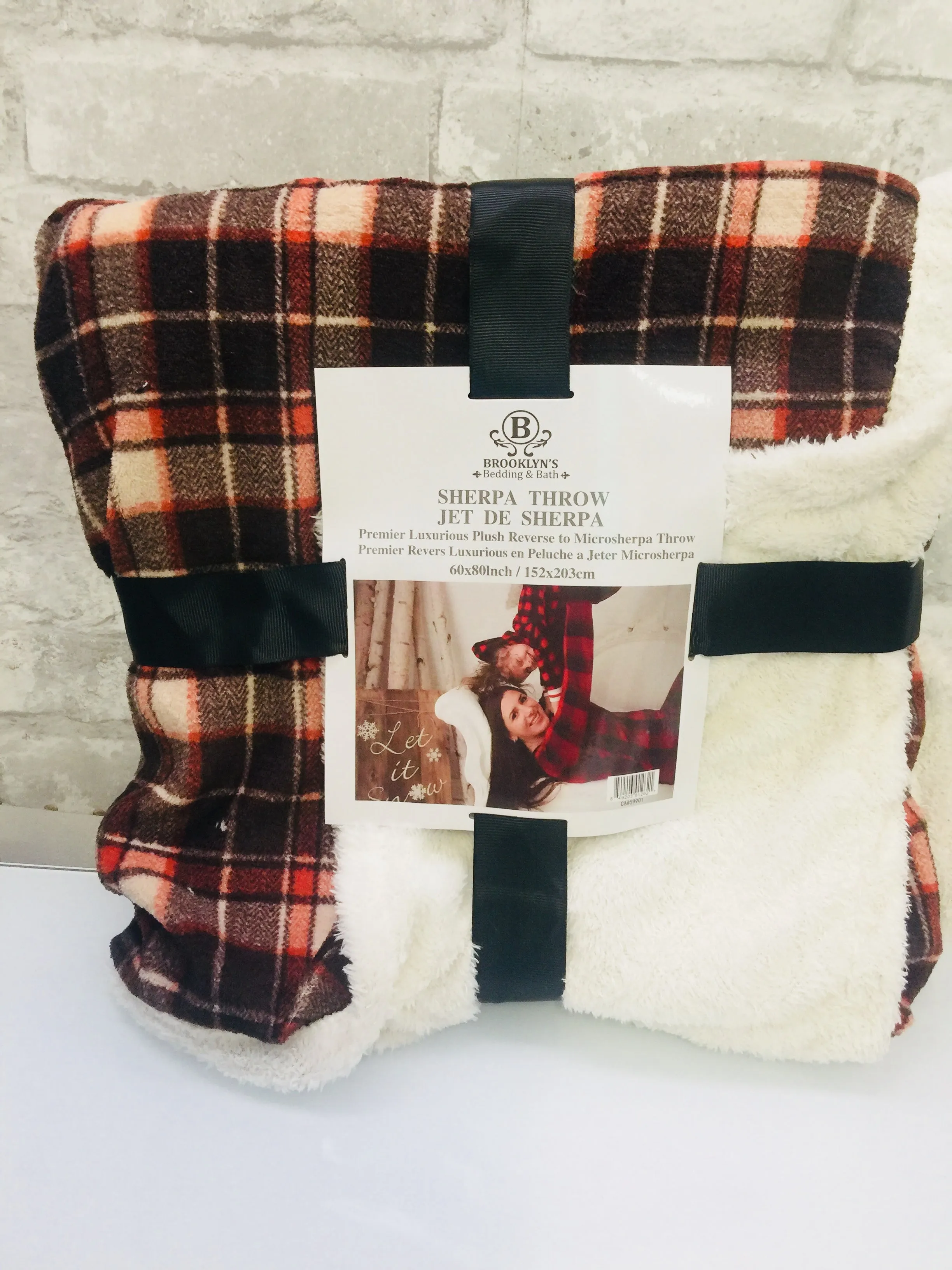 Premier Luxurious Plush Reverse to Sherpa Throw, 60x80