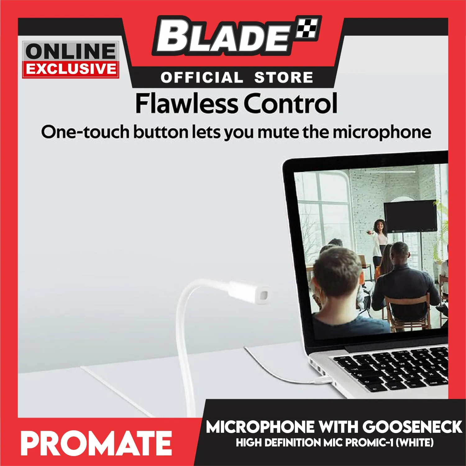 Promate High Definition Omni-Direction Microphone with Flexible Gooseneck